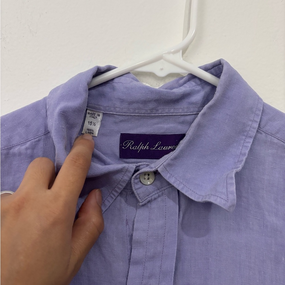 Ralph Lauren Purple Label Linen Shirt 15.5 - Picture 4 of 7